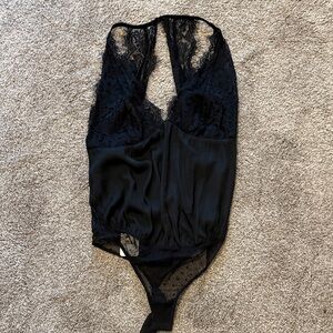 Free People Black Lace Bodysuit